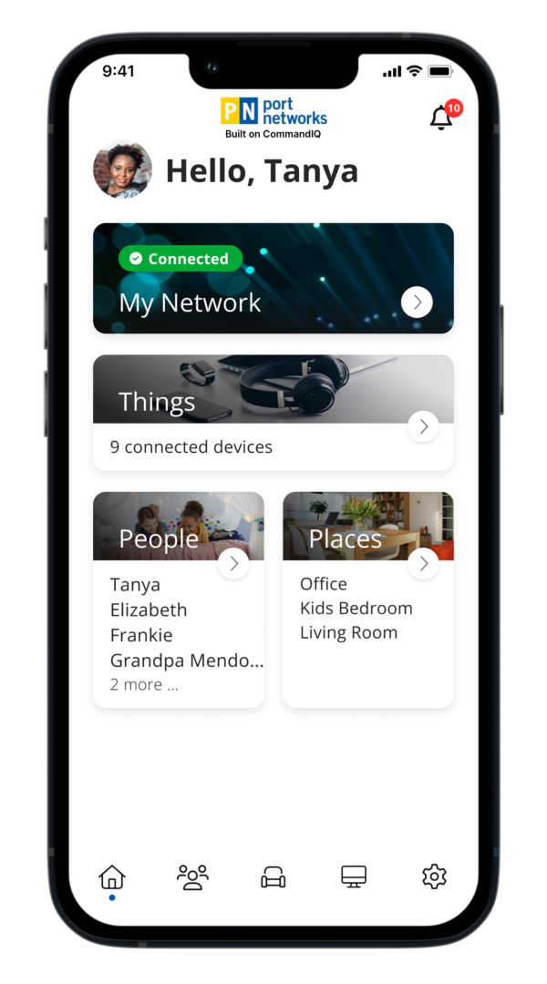 Port Networks CommandIQ software on phone